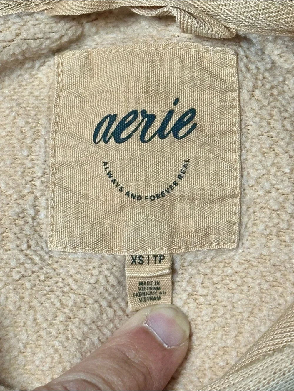 aerie Cropped Hoodie in Beige - Picture 5 of 10